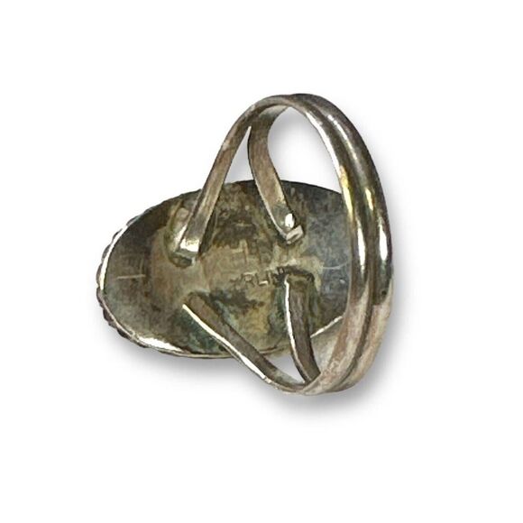 Vintage Sterling Native Mother of Pearl Ring 8 - Picture 4 of 7